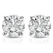 1/2 Ct Round Cut Natural Diamond Studs Women's Earrings 14K White Or Yellow Gold