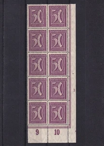 SA18f German Empire 1921 - 1922 Numerals mint block of 10 - Picture 1 of 1