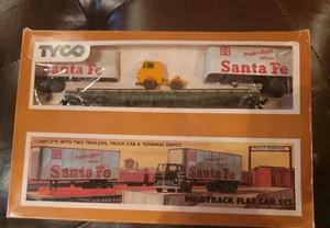 TYCO Piggyback Flat Car Set ATSF Santa Fe HO Scale NO. 348 500 (144) - Picture 1 of 7
