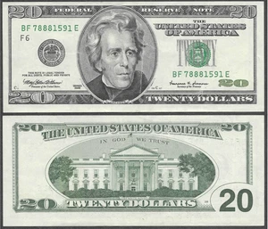1999 US $20 Twenty Dollar Bill 'Monochrome' Note (Atlanta Fed Reserve) - Picture 1 of 8