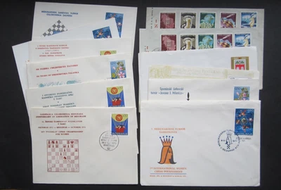 Collection of 12 Chess stamp covers - Yugoslavia. Women's Chess tournament - Image 1 of 4