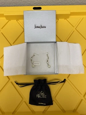 Lulu Frost Faux Pearl Drop Earrings Gold Tone 2.75 Inches NWT - Image 1 of 4