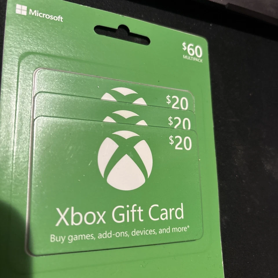 Подарочная карта Microsoft - Xbox $60 - 3 карты $20 каждая - Изображение 1 из 1