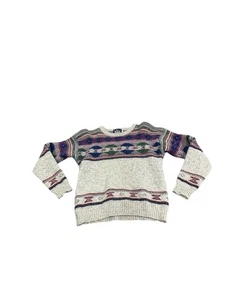 Vintage Woolrich Fairisle Nordic Yoke Wool Cabin Sweater Knitted Size Medium - Picture 1 of 5