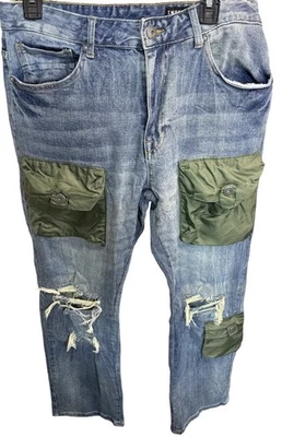 Pantalones de mezclilla cargo desgastados Smoke Rise para hombre 34x32 ropa de calle bolsillos para hombre’s Foto 1 de 4