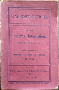 Rapport Officiel di Cinquième Congrès International Cotonnier, 1908 - Imagen 1 de 1