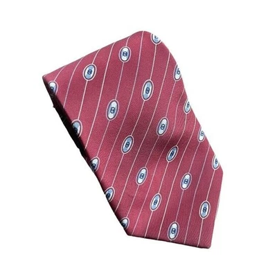 Gucci Accessory Collection VTG Slim Neck Tie Locks Bits Italy Silk Striped Red - Image 1 of 4
