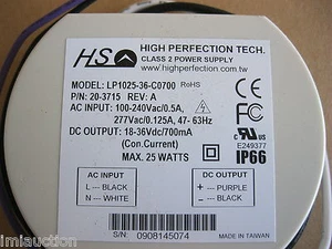 Bruck LEDRA SERIES 70430 25w Driver 100-277v 700 mA output 18-36 Vdc - Picture 1 of 3
