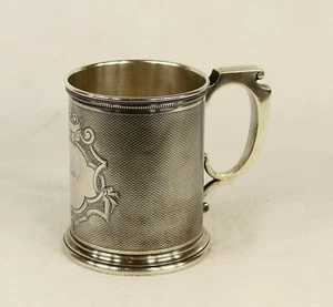 EARLY AMERICAN COIN SILVER MUG CUP - Picture 1 of 12