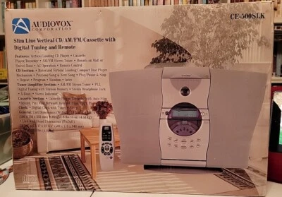Audiovox CE-500SLK Slim Line Vertical CD/AM/FM/Cassette Digital Tuning & Remote - Image 1 of 4