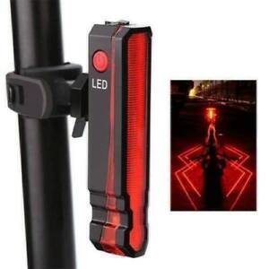 Bike Bicycle Laser Rear Light 5 LED Tail Light Cycle Lamp Rechargeable Mountain