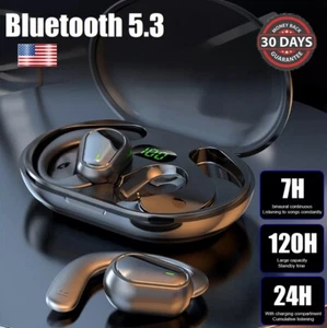 TWS Bluetooth 5.3 Headset Ear Hook Earphones Earbuds Wireless Stereo Headphones - Picture 1 of 14