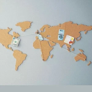 Berkshire Cork World Map Travel message board Home Classroom Decor - Picture 1 of 5