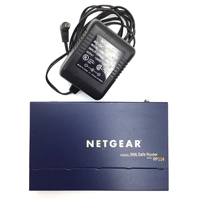 Netgear Cable/DSL Web Safe Router RP114 4-Port 100Mbps Switch + DS104 4-Port Hub - Image 1 of 4