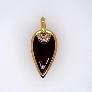 Kabana Purple Spiny Oyster Diamond 14K Yellow Gold Pendant DG7077372 - Picture 1 of 4