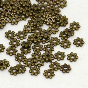 Pack Von 150 Perlen Abstandshalter Daisy Blumen 4,5x1mm Bronze Loch 1mm Schmuck