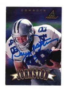 Daryl Johnston Signed Autographed 1997 Pinnacle Card Dallas Cowboys Moose - Picture 1 of 2