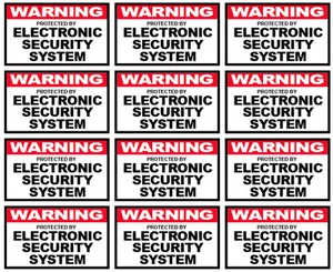 12 qty of 3x5" Decal Sticker CCTV Alarm Sign WARNING ELECTRONIC SECURITY SYSTEM - Picture 1 of 1