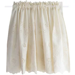 150X53cm Short Curtain Window Drape Hollow Embroidery Floral Cabinet Decoration - Picture 1 of 12