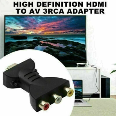 3 Male Composite AV PC Female Adapter RCA Video to for Converter HDMI TV Aud ↔ - Image 1 of 4