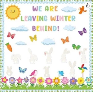 Spring Bulletin Board Decorations 144Pcs Classroom Bulletin Board Decor Cutouts - Picture 1 of 6