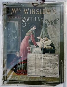 Rare Antique 1886 Mrs Winslow's Soothing Syrup For Children Teething Calendar