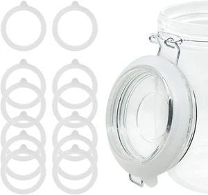 12-Pack Silicone Sealing Rings for Mason Jars, Airtight and Leakproof, White - Picture 1 of 7