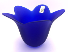 Studio Nova Vase Candle Holder Blue Glass Tulip Flower Handmade Portugal