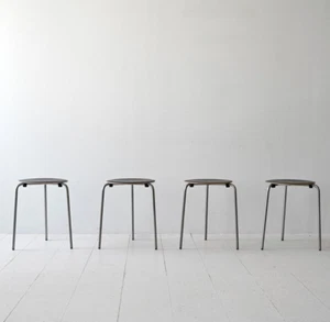 MidCentury Set di 4 sgabelli industrial, design scandinavo vintage, 60s - Picture 1 of 7