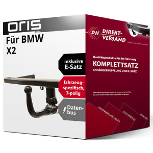 Für BMW X2 F39 (Oris) Anhängerkupplung abnehmbar + E-Satz 7pol spezifisch AHK