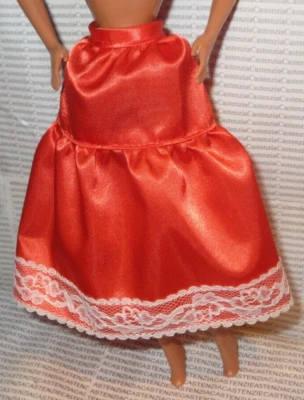 BOTTOM BARBIE DOLL MATTEL 1988 DOTW MEXICAN  LACE TRIM SKIRT ACCESSORY #1917 - Image 1 of 4