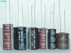10Value 100pcs 10V Radial Electrolytic Capacitor Assortment Kit Japón Taiwán - Imagen 1 de 4