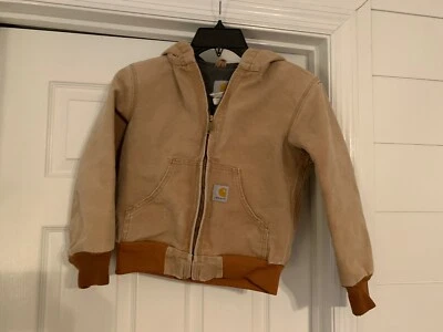 Abrigo Chaqueta Carhartt Juvenil Marrón Forrado con Capucha Talla Juvenil Mediana 8 Lona Foto 1 de 4