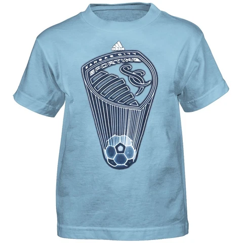 Sporting Kansas City Adidas MLS Boys Light Blue "Transluscent" T-Shirt Cover