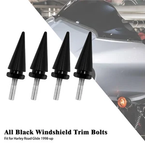 4x Impaler Spike Schwarzes Windschutzscheibe Bolzen für Harley Road Glide 98-23 - Bild 1 von 17