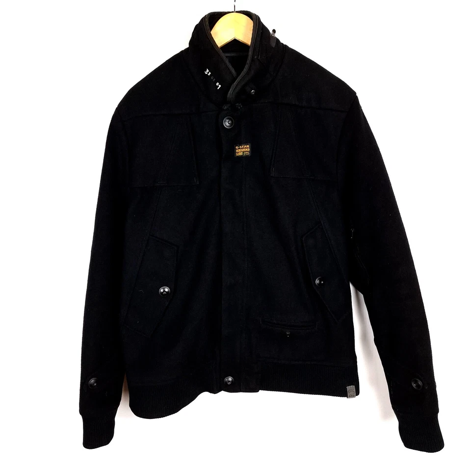 G-STAR ARTNER WESTON BOMBER Men's Jacket Size XL Wool Blend Black - Image 1 of 4