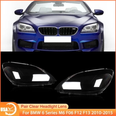 A Pair Headlight Headlamp Lens Shell For BMW 6 Series M6 F06 F12 F13 640i 650i Foto 1 de 4