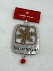 YOU ARE SPECIAL COLLECTIBLE ORNAMENT GOLD GLITTER SNOWFLAKE SILVER FRAMED NOS