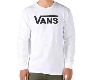 NUEVO CON ETIQUETAS VANS Off The Wall CAMISETA CLÁSICA Camiseta Manga Larga BLANCA NEGRA Algodón PARA HOMBRES M - Imagen 1 de 3