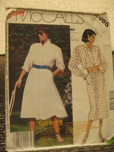 Vintage McCall's Pattern 2466 80's Dress w Full or Straight Skirt 8 10 12 UNCUT - Picture 1 of 2