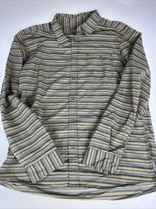 Mountain Hardwear Mens Multicolor Striped Long Sleeve Button Up Shirt Size Large - Picture 1 of 3