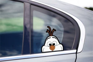 Olaf From Frozen Peeking cartoons movie Bumper Window Vinyl Decal - Picture 1 of 4