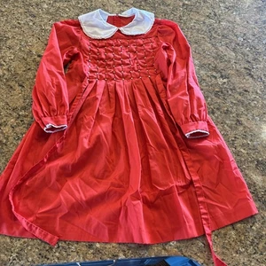 Vintage Polly Flinders smocked Girl Dress Size 8 - Picture 1 of 9