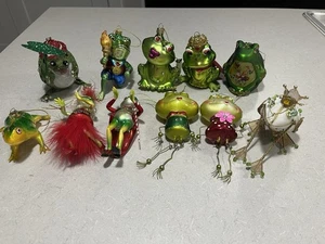 Vintage mundgeblasenes Glas Frosch Ornamente 11 Stück - Bild 1 von 24