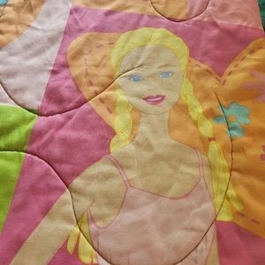Vintage Block Barbie Twin Size Bedding Quilt Blanket Reversible Comforter - Picture 1 of 16