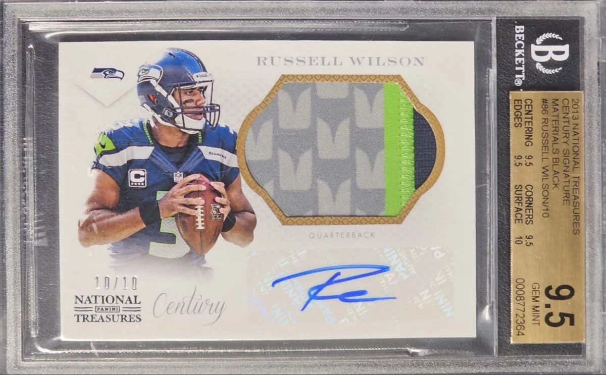 Football Autographed Russell Wilson Grade 9.5 Trading Cards