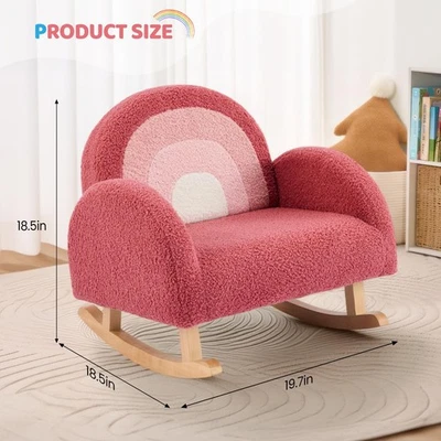 Sofá para niños, mecedora para niños pequeños, sillón para niños con marco de madera maciza Foto 1 de 4