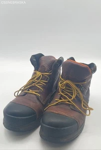 Men's Timberland Pro Black/Brown Leather Work Boots w/ Toe Cap - Size 14M - Picture 1 of 11