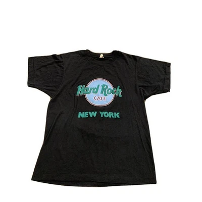 Vintage Screen Stars Hard Rock New York Black Short Sleeve T-shirt Size M MEDIUM - Image 1 of 4