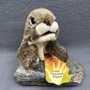Juguete de peluche preescolar Folkmanis Little Chipmonk Puppet con etiquetas - Imagen 1 de 14